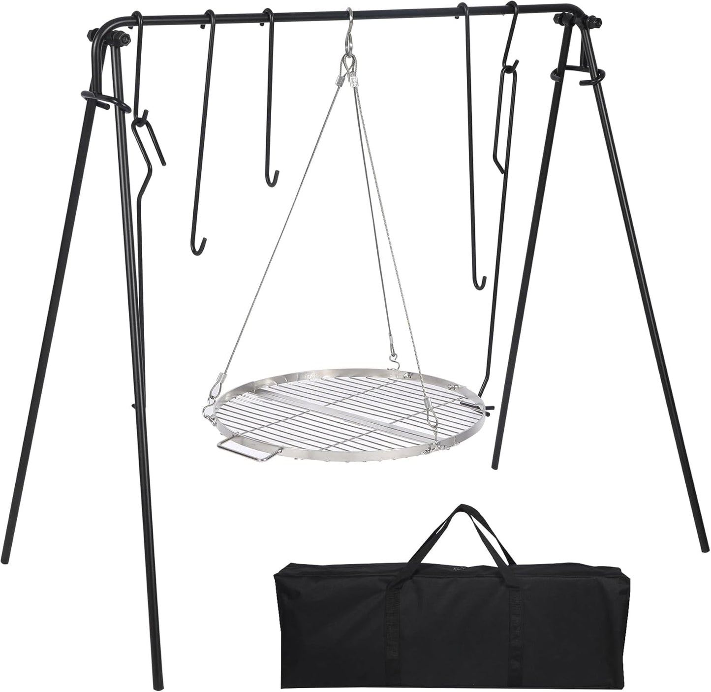 REDCAMP Swing Campfire Grill Stand - Portable Cooking Rack