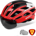 Basecamp Bike Helmet for Adults with Rear Light & Magnetic Goggles