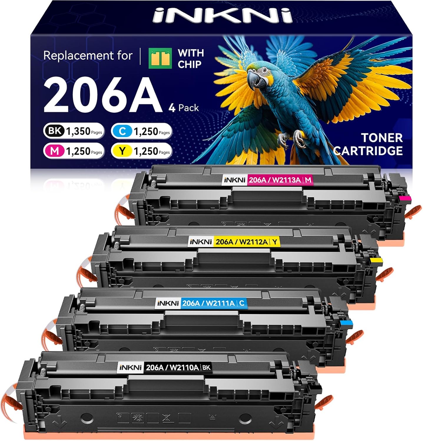206A Toner Cartridges 4 Pack for HP Laserjet Pro Printers