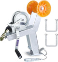 Boat Trailer Winch Stand with Roller - Adjustable, Galvanized Winch