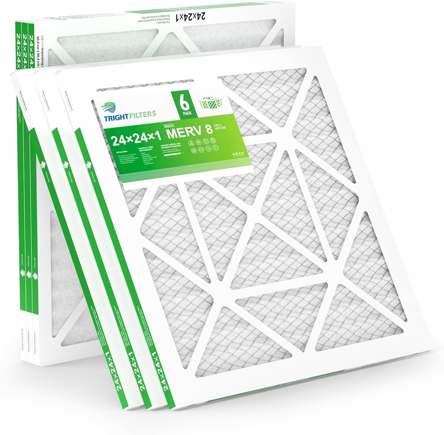 24x24x1 Air Filter 6 Pack for Home HVAC and AC Systems
