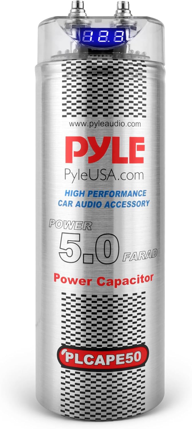 Pyle 5.0 Farad Digital Power Capacitor for Car Audio Systems