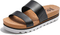 Flatform Platform Sandals Women Arch Support Slide - Cushioned Cork