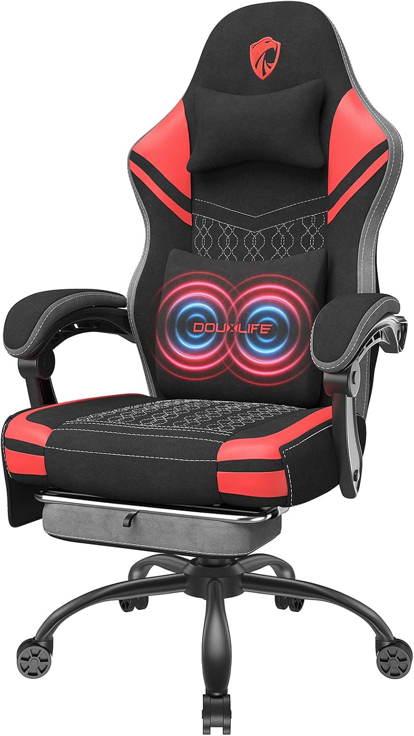 Douxlife Gaming Chair: Tech Fabric, Massage, Ergonomic Design