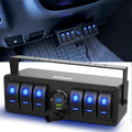 Nilight 6 Gang Rocker Switch Box 12V with USB Charger - Versatile