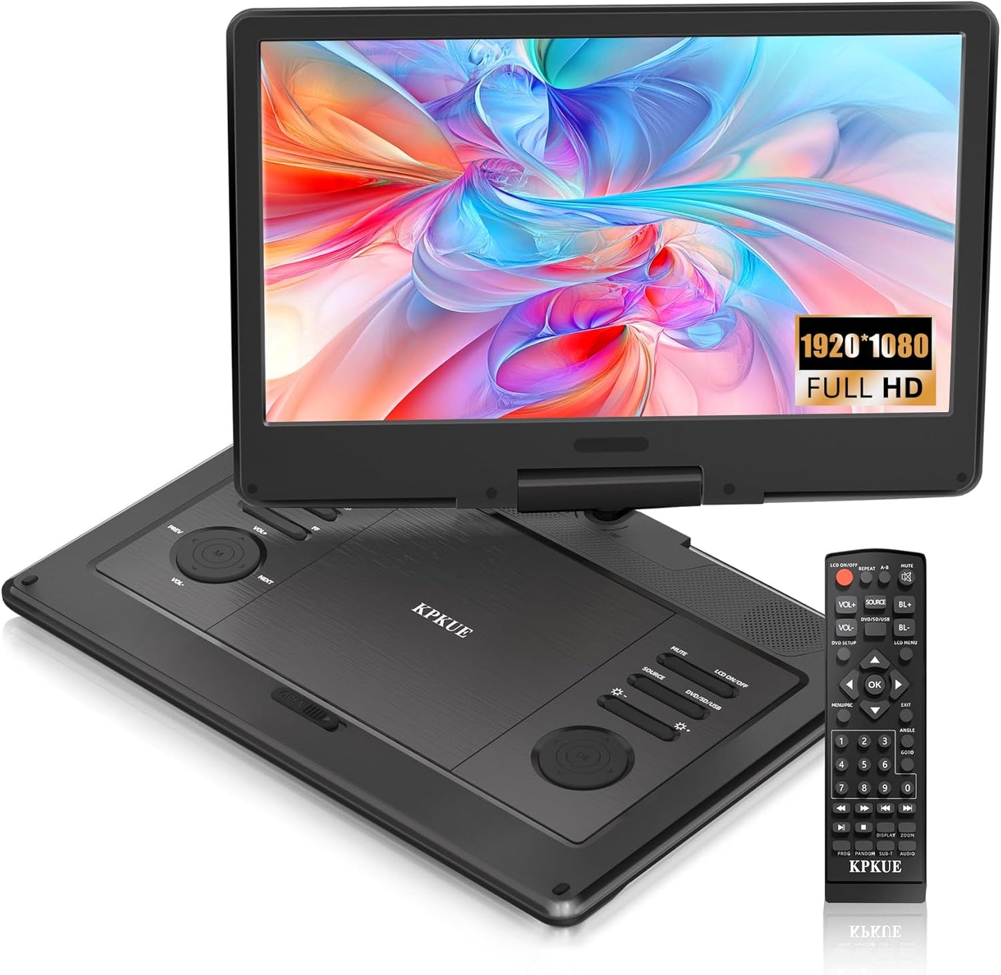 15.6 Portable DVD Player with Swivel Screen for Kids and Family