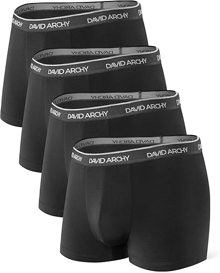 DAVID ARCHY Men's Underwear Ultra Soft Bamboo Rayon Trunks