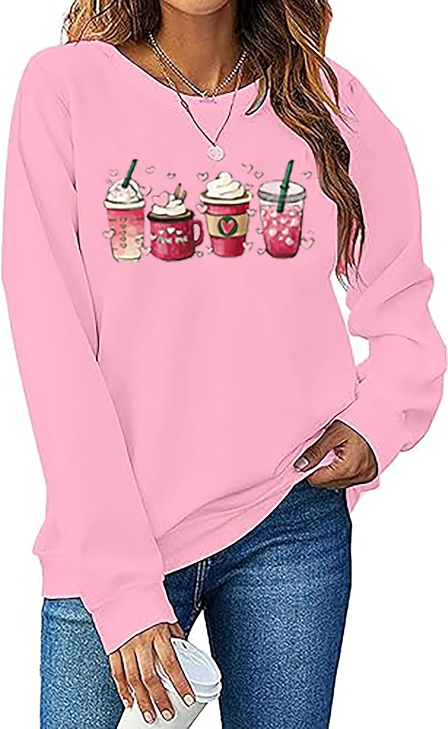 Love Heart Sweatshirt for Women by LYEIAO