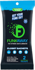 FunkAway Extreme Odor Eliminating Closet Sachet 8-Pack - Lasts Up