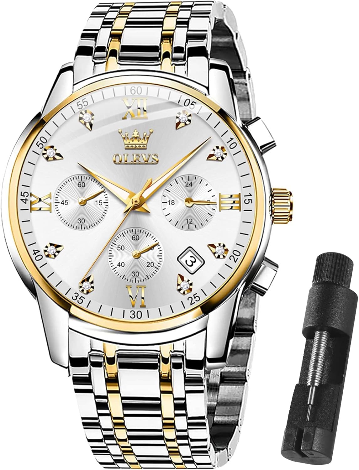OLEVS Men Multifunction Watch: Stylish Waterproof Chronograph
