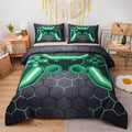 Game Console Comforter Set Full - Soft Microfiber Geometric Design