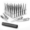 KSP F250 F350 Spike Lug Nuts 32pcs 9/16-18 Chrome Spiked Lug Nut Set