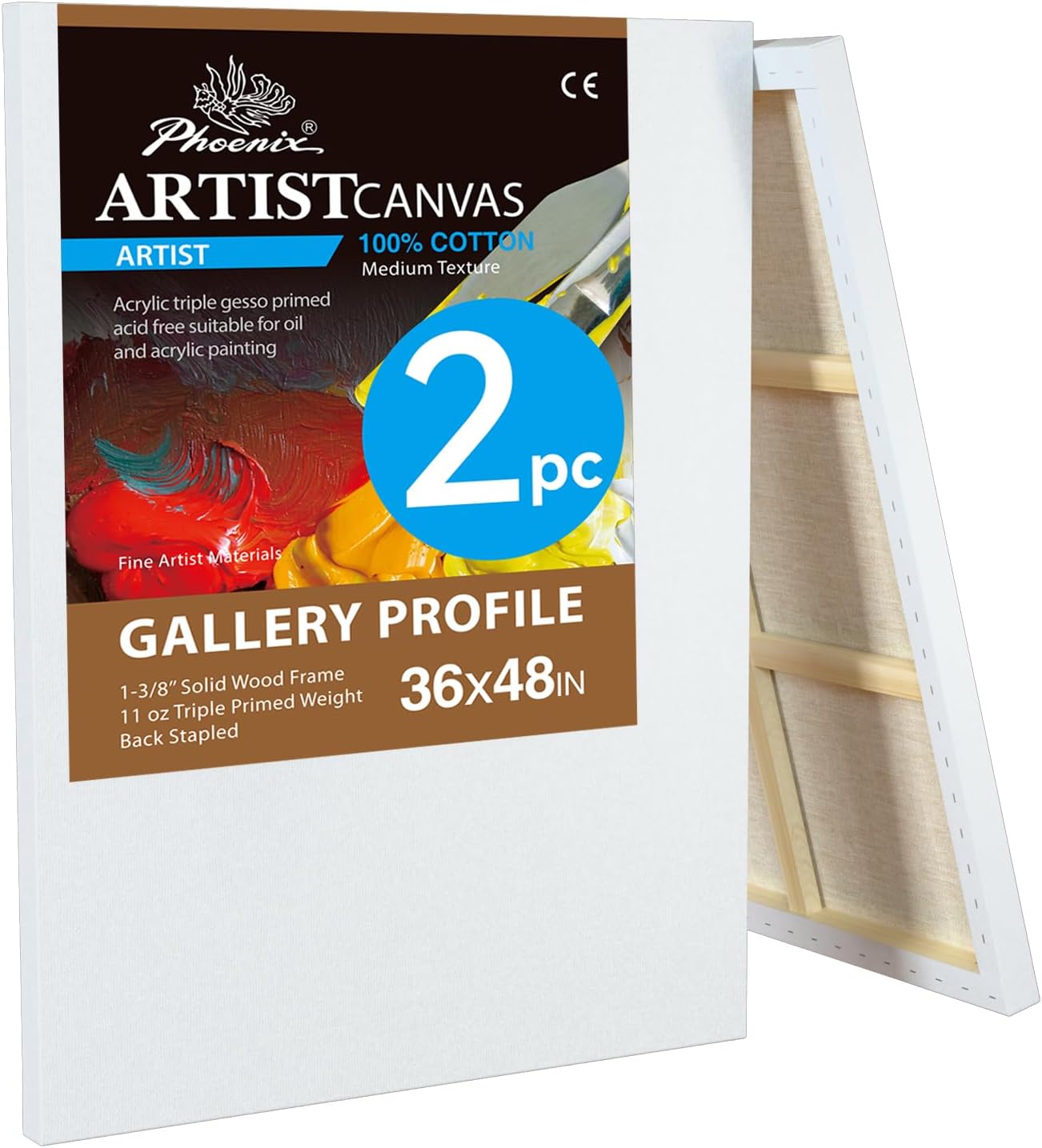 PHOENIX 36x48 Inch Gallery Canvas Pack for Professional Painting
