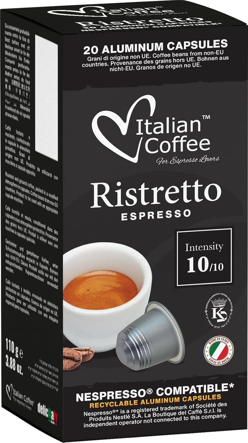 Authentic Italian Coffee Pods for Nespresso Machines - 100 Count