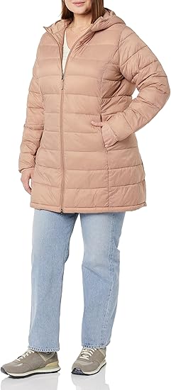 Lightweight Water-Resistant Hooded Puffer Coat for Women