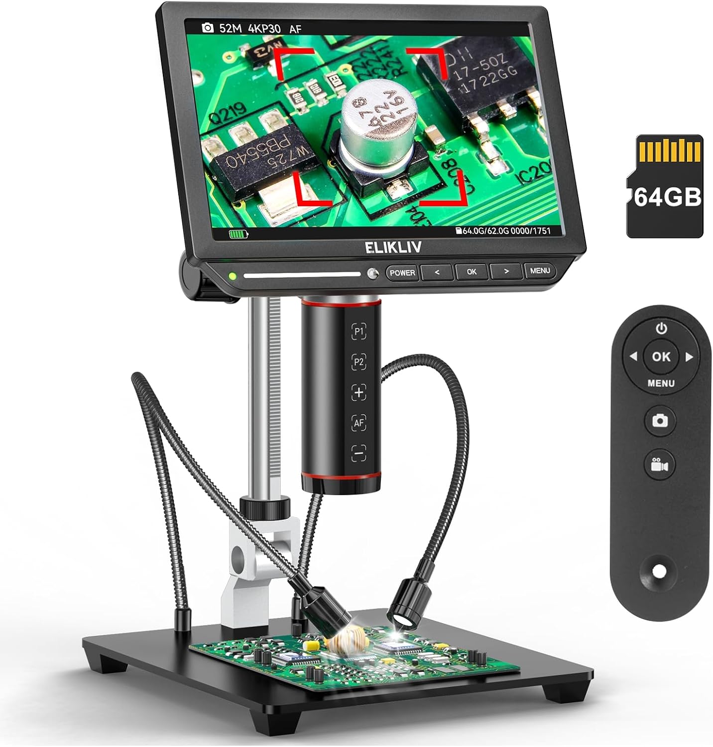 Elikliv Autofocus 4K Digital Microscope EM4K-AF for Precision