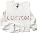 Custom Floral Embroidered Sweatshirt | Personalized Gift for Her | Pamaheart