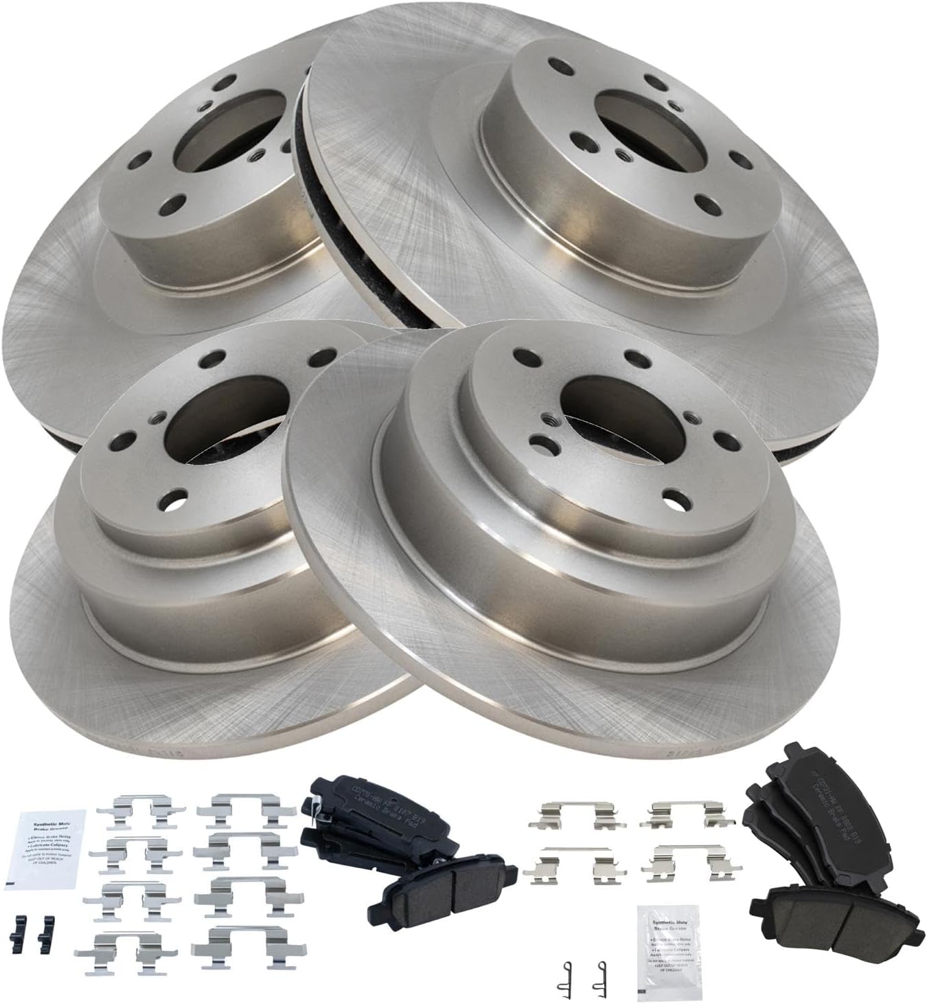 TRQ Front & Rear Brake Pad & Rotor Kit for Subaru Impreza
