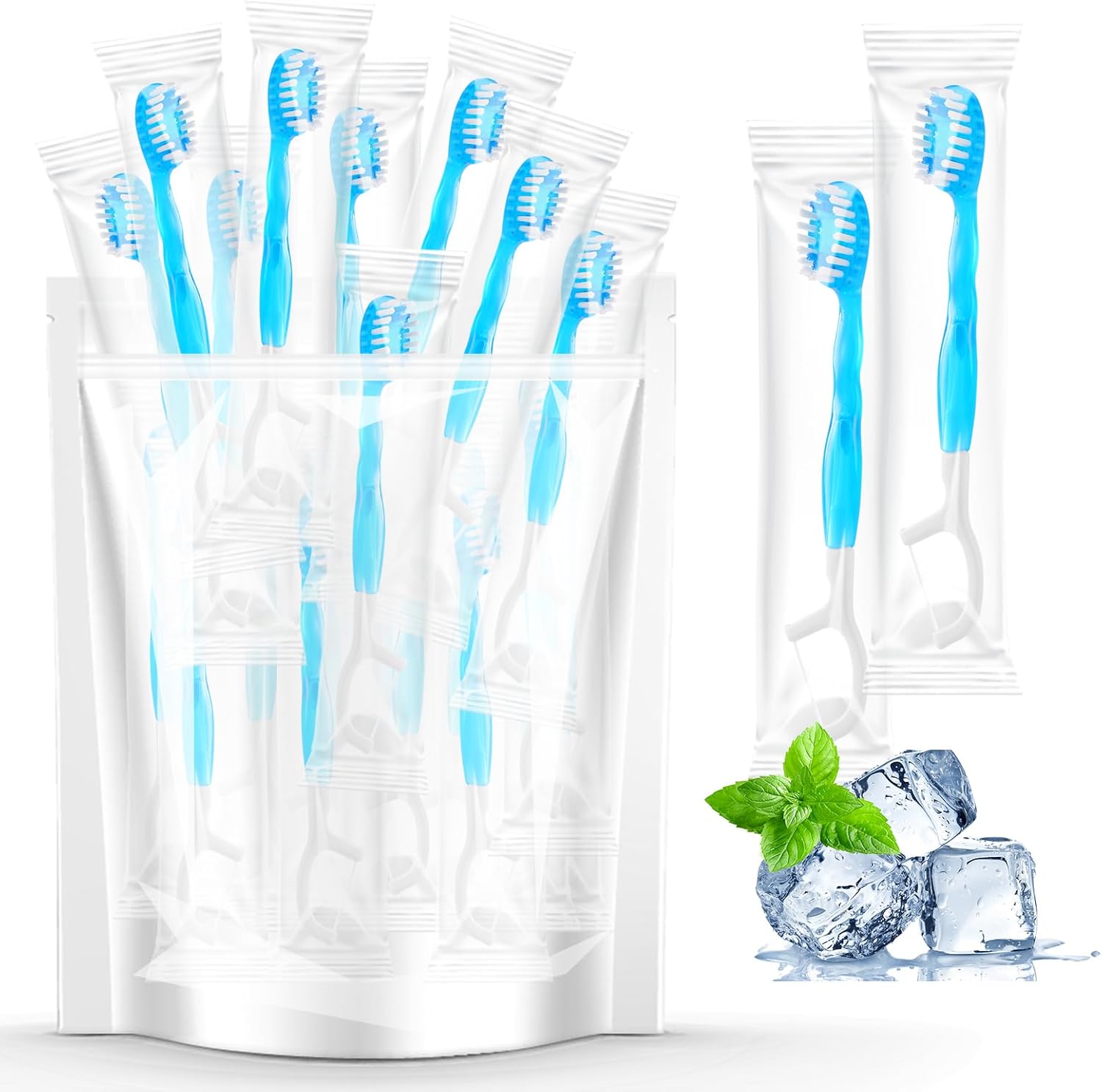 40 Individually Packaged Disposable Travel Toothbrushes Set