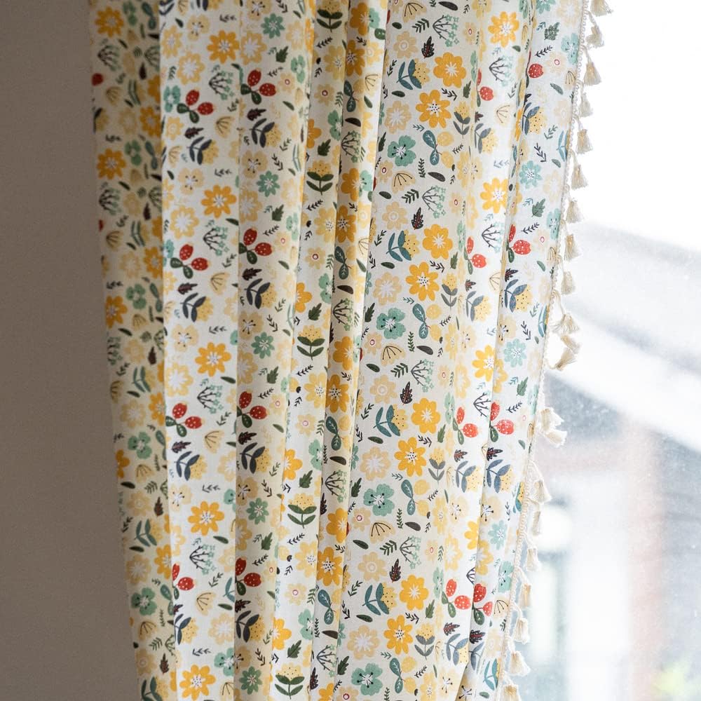 Floral Curtains 84 Inch Length for Boho Living Room Decor