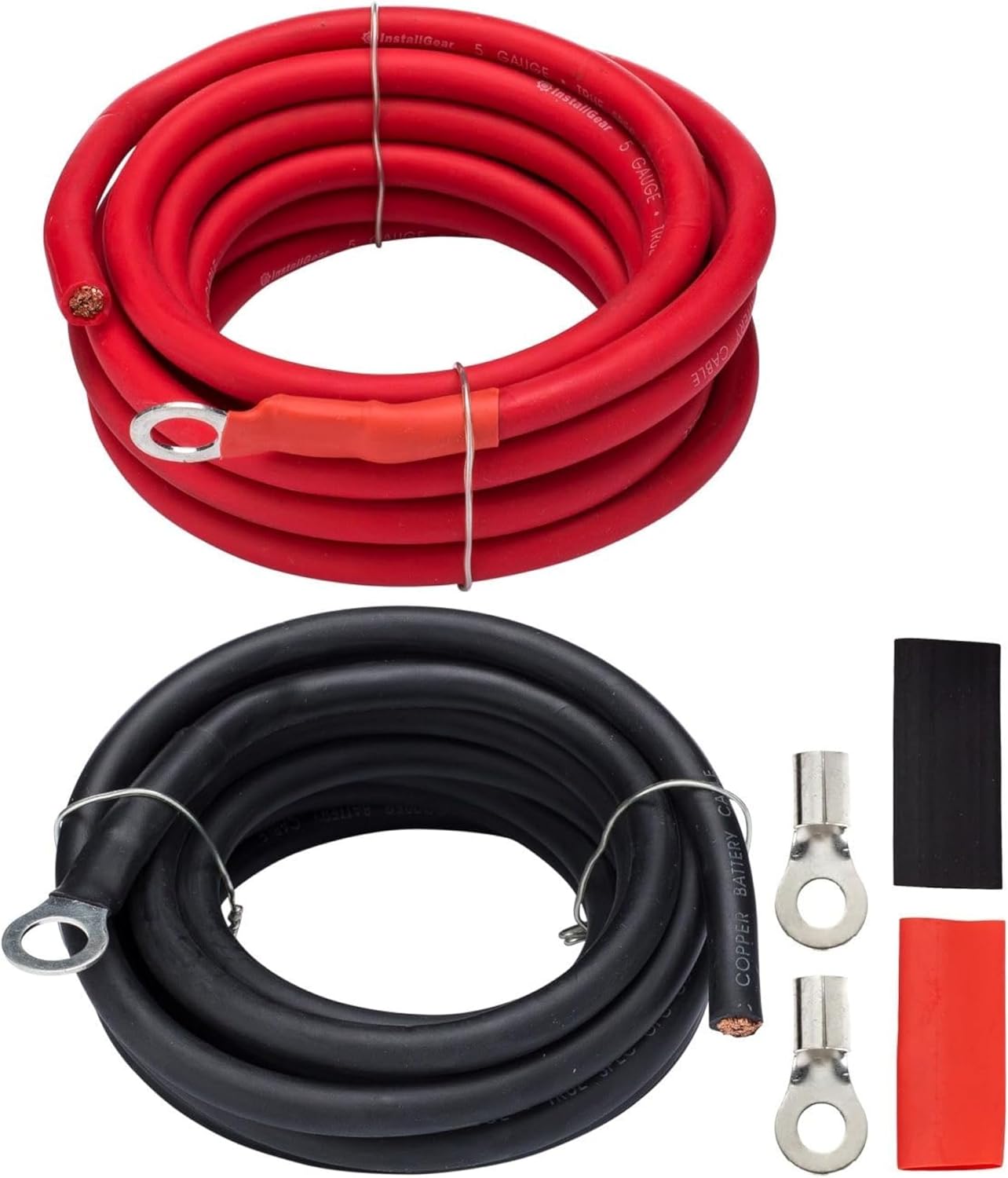 InstallGear 5 Gauge 10ft Battery Power Inverter Cables Set