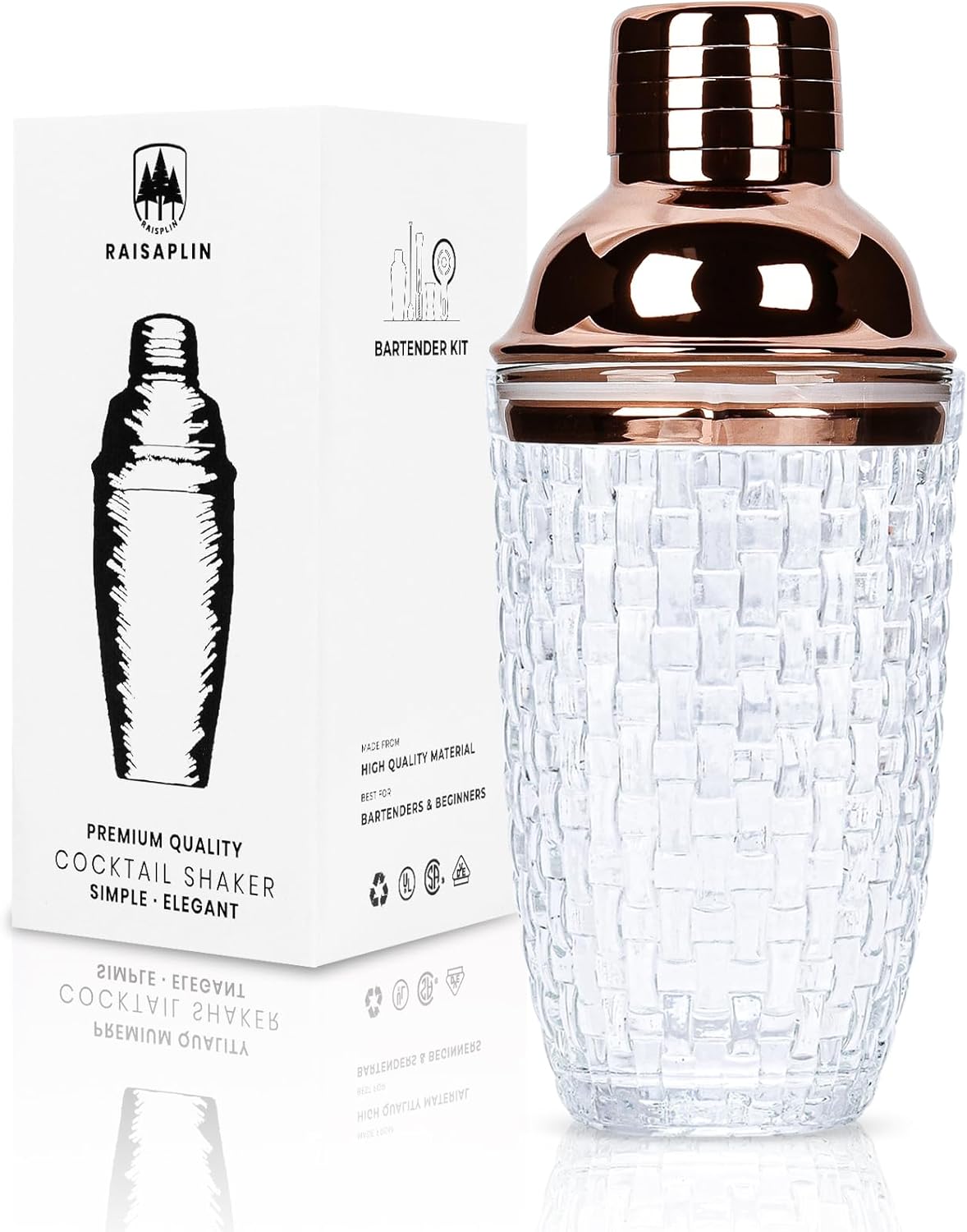Raisaplin Crystal Cocktail Shaker - Strain & Mix with Style!