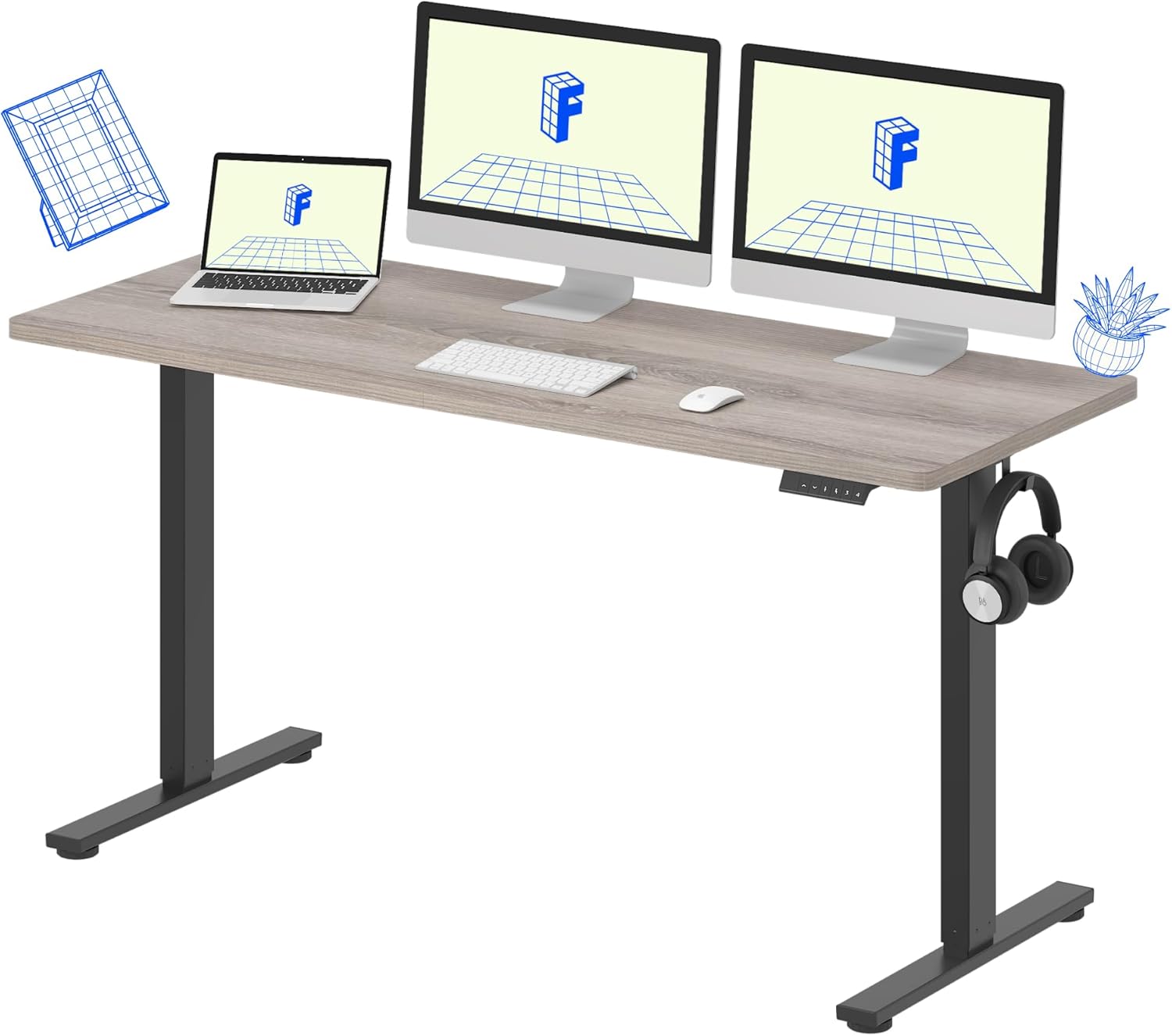 FLEXISPOT EN1 Height Adjustable Standing Desk for Home Office