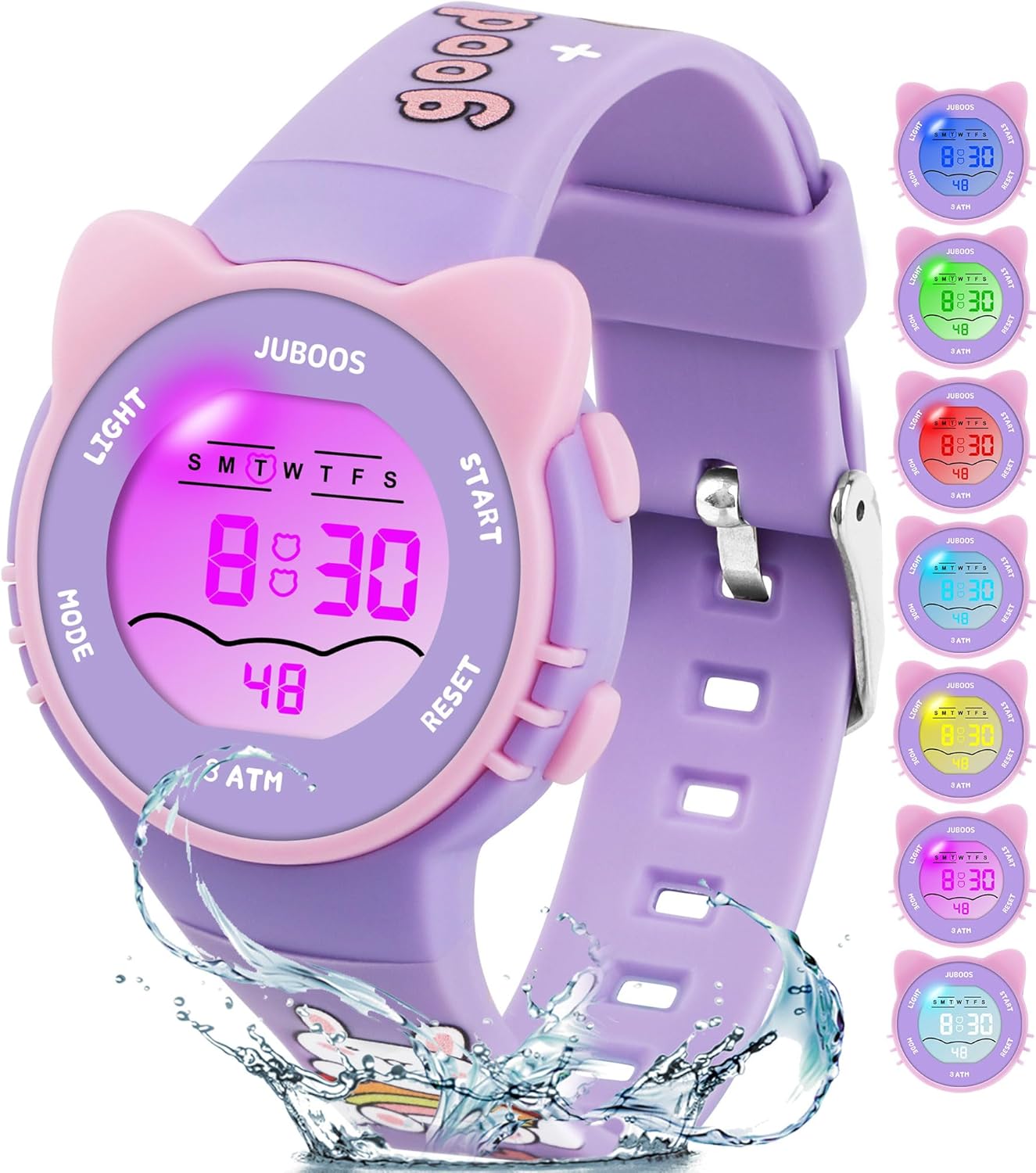 Juboos Kids Waterproof Digital Watch: Colorful LED Lights!