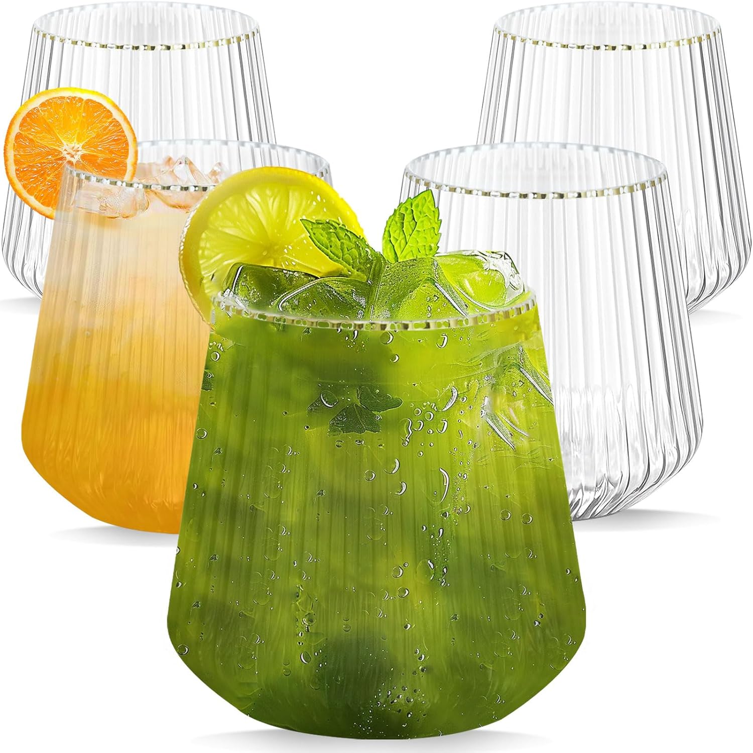 OTOB 40 Pack Stemless Plastic Wine Glasses for Every Occasion