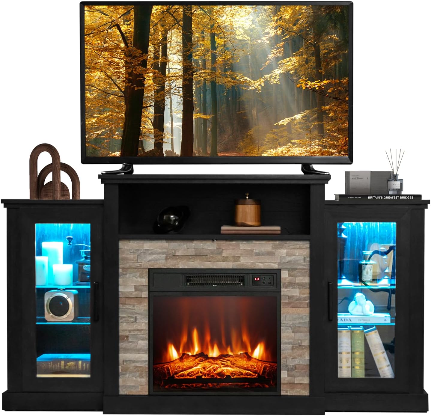 Cozy Ambiance: COSTWAY Electric Fireplace TV Stand