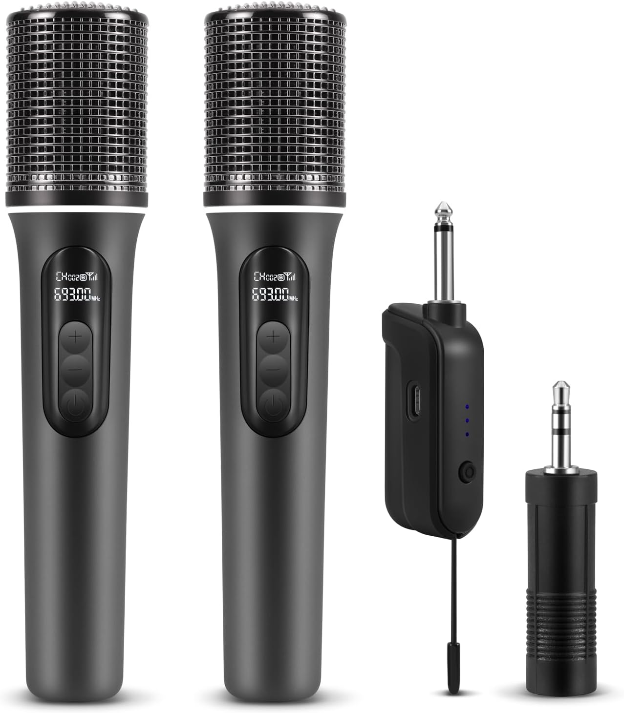 Wireless Microphones with Dynamic Lighting and 5-Level Volume Control
