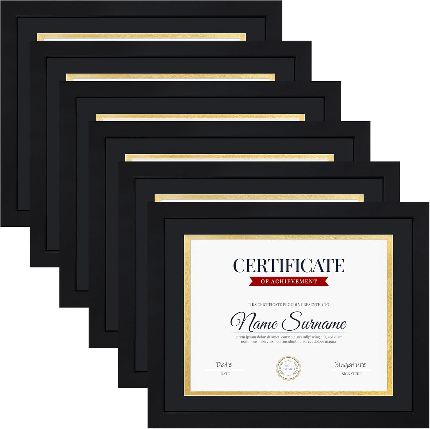 11x14 Picture Frame Set of 6 for Certificates and Photos