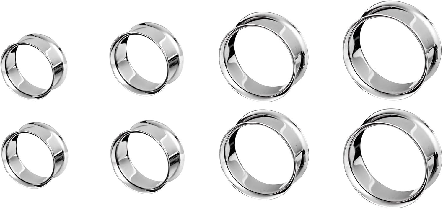 Surgical Steel Double Flared Tunnel Plug Earrings for Ears