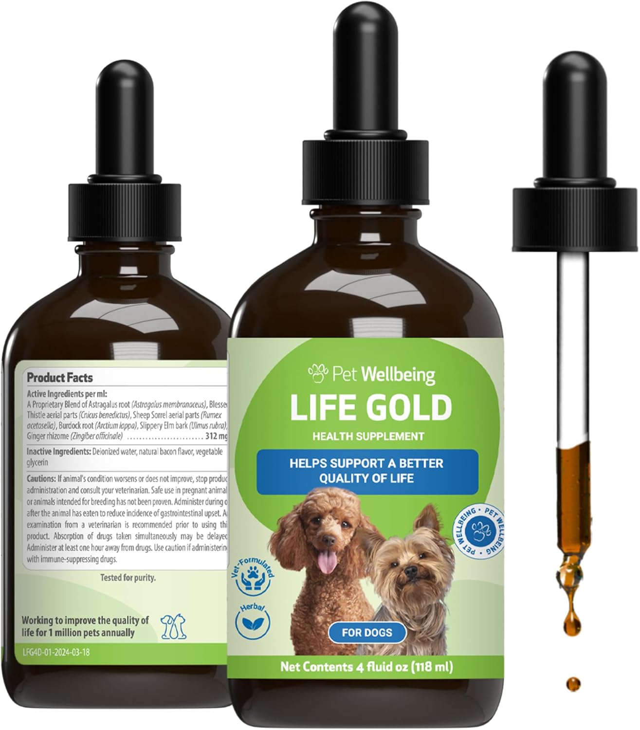 Pet Wellbeing Life Gold for Dogs - Herbal Immune Support