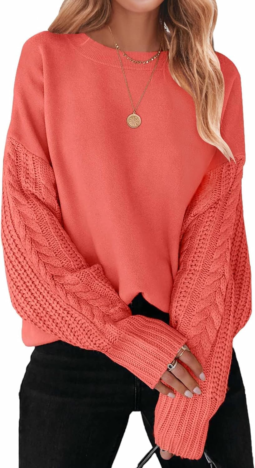 ZESICA Women's Oversized Pullover Sweater for Fall Fashion
