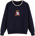 CIDER Women's Cute Bear Graphic Cropped Sweater - Cozy Fall Staple