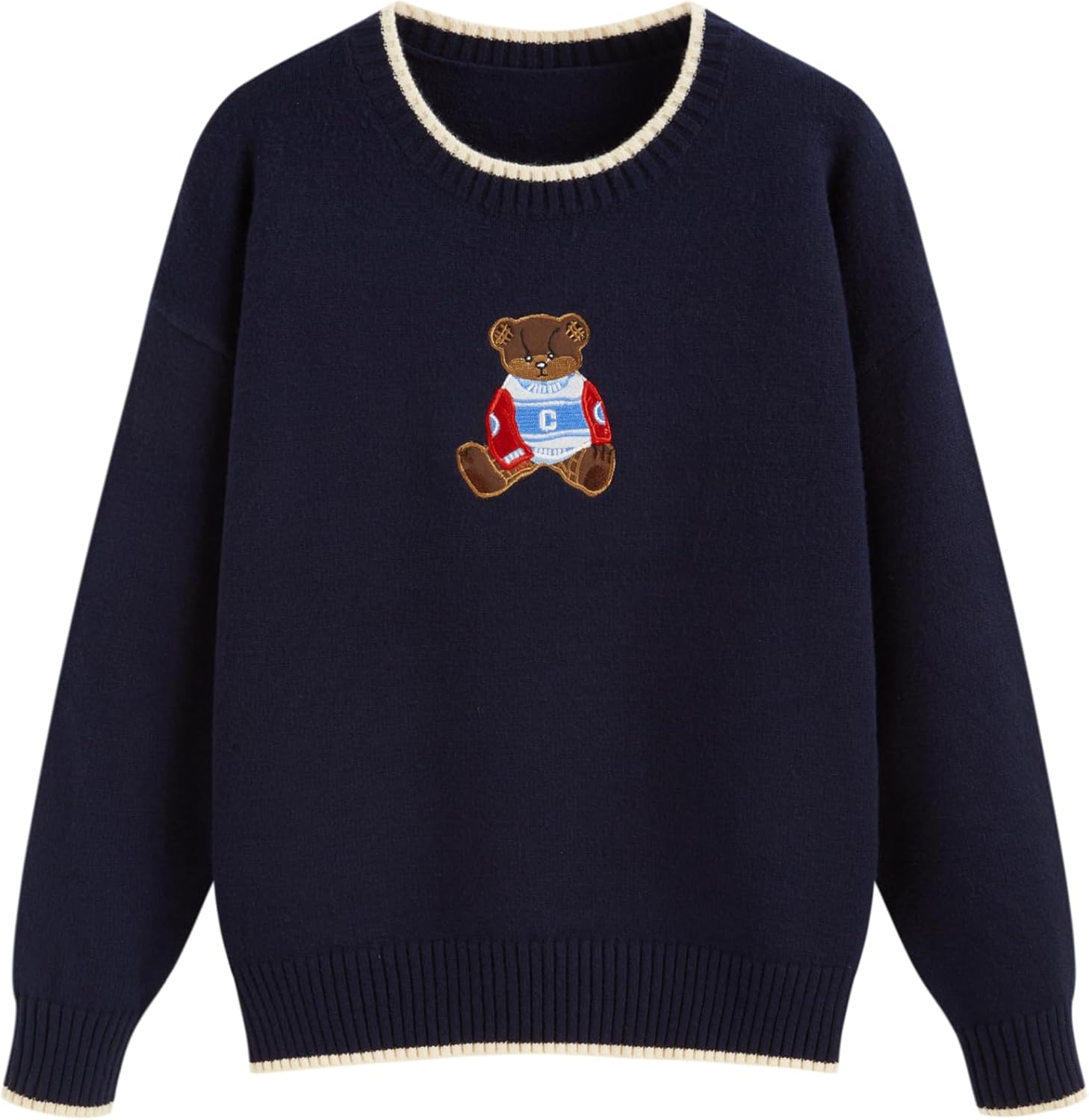 CIDER Women's Fall Sweaters with Cute Bear Graphic Design