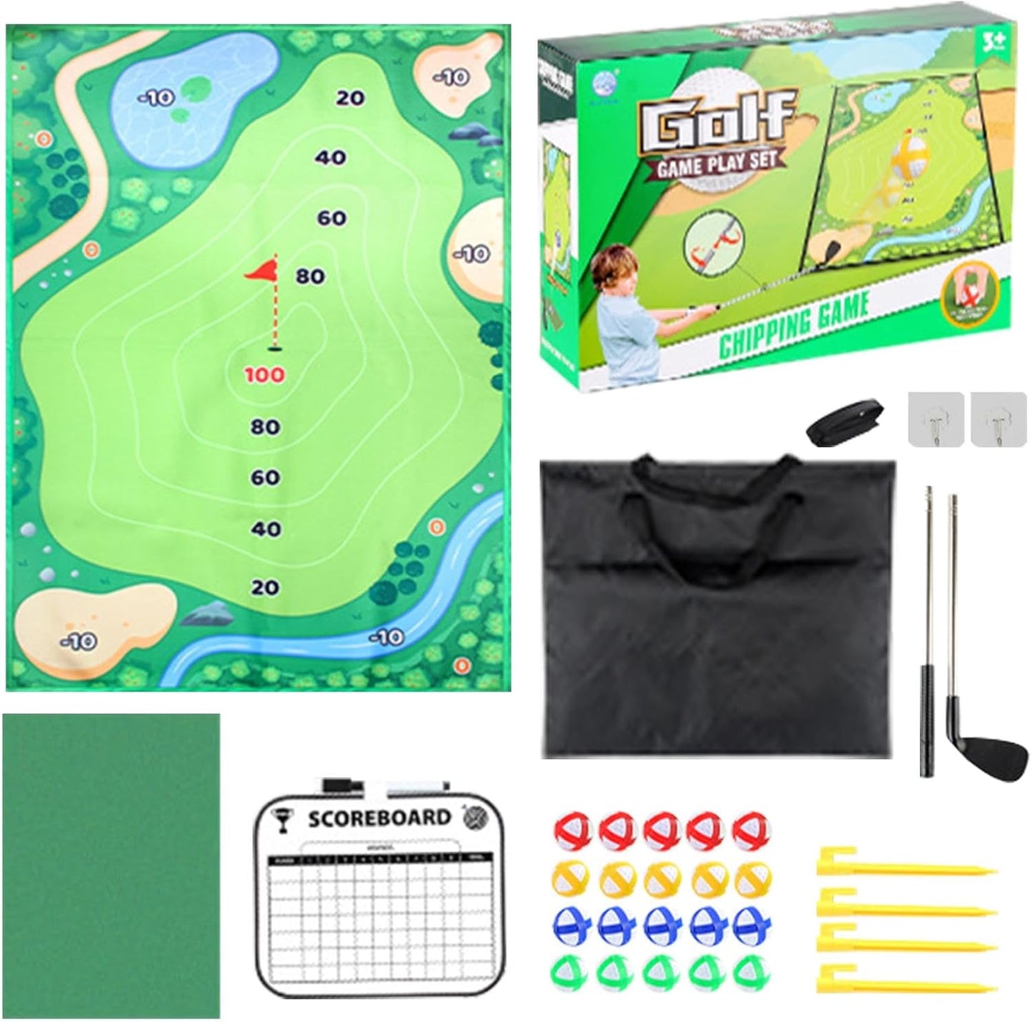 Thickened Golf Chipping Game Mat - Perfect Practice Set