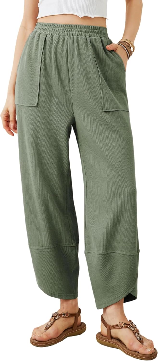 Womens Baggy Wide Leg Pants for Summer Casual Comfort