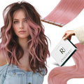 Pink Tape in Hair Extensions Light Pink Tape-in Highlights - Easy