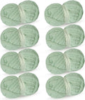 Grey Green Chunky Chenille Yarn for Crocheting - Super Bulky Soft