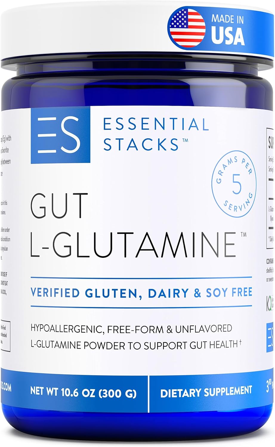 Essential Stacks Gut L-Glutamine Powder for Optimal Gut Health