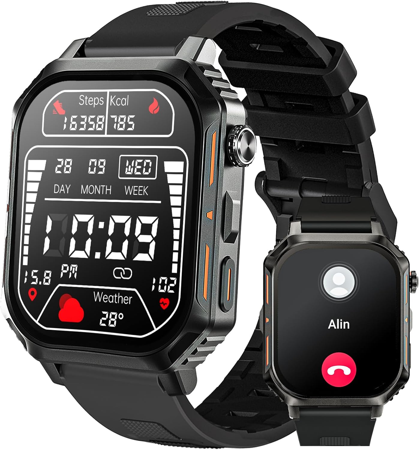 Rugged 2.02 Smart Watch: 100+ Sports Modes