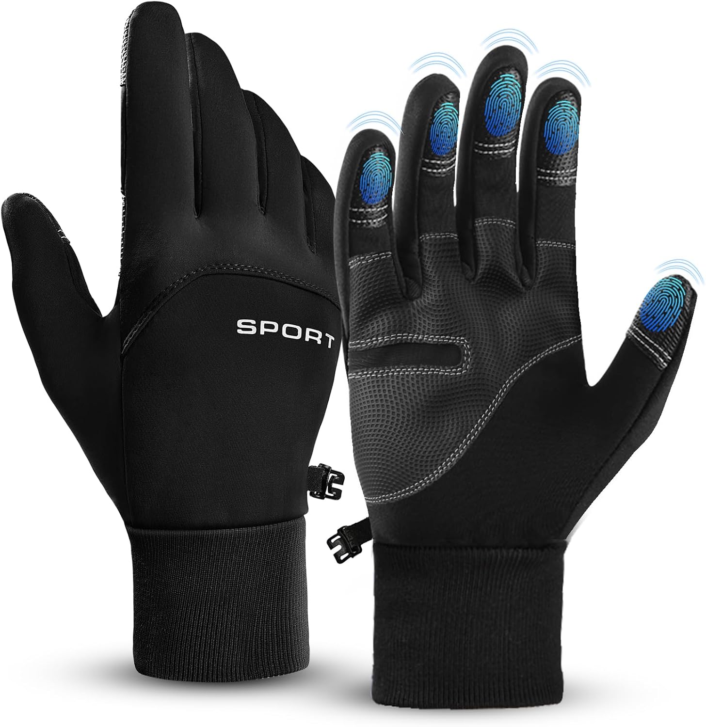 AURUZA Men's Waterproof Touch Screen Winter Cycling Gloves