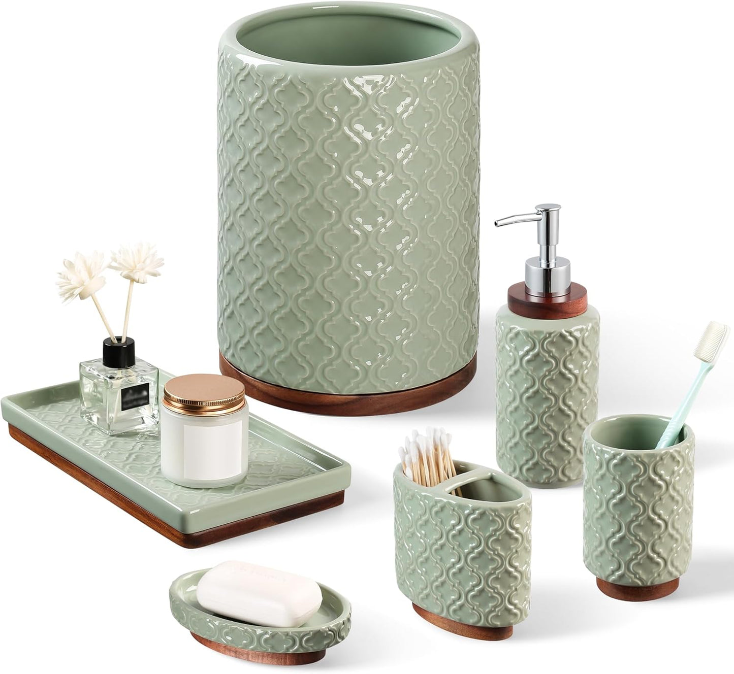 Ceramic Bathroom Accessories Set 6 Pieces for Stylish Decor