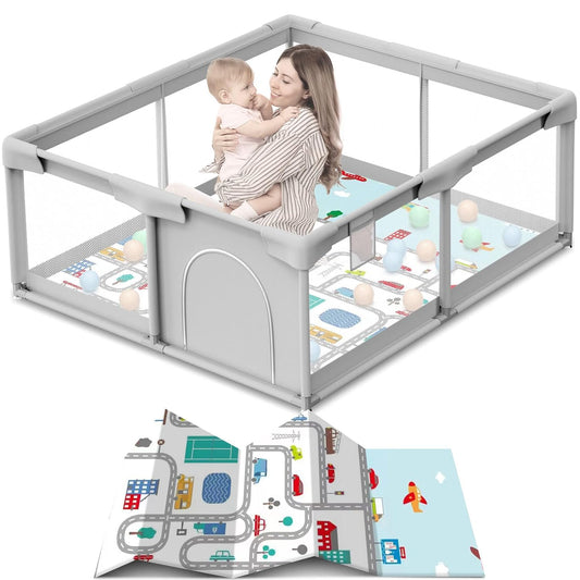 Sturdy 50x50 Inch Baby Playpen for Safe Play