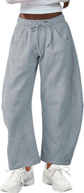SeekMe Women's Barrel Leg Sweatpant Drawstring Wide Leg Pants