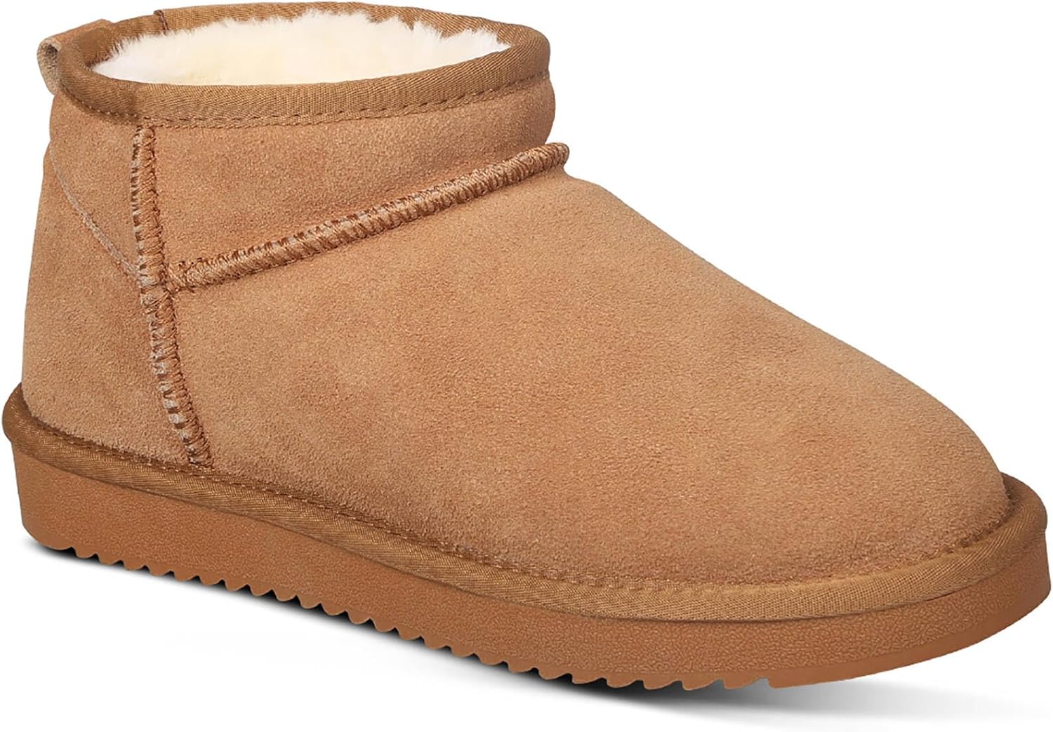 Mini Platform Boots for Women - Cozy Genuine Suede Ankle Boot