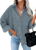 Astylish Women Corduroy Shirt - Warm Casual Button-Down Blouse