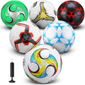 Deekin 6 Pcs Soccer Ball with Pump Size 5/4/3 - Bright Practice Set